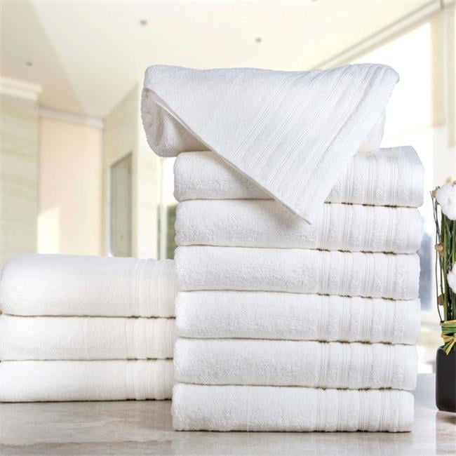 Hydro Basic HYD10BTWLIVY Everyday Hydro Cotton Absorbent Bath Towels, Ivory Pack of 10