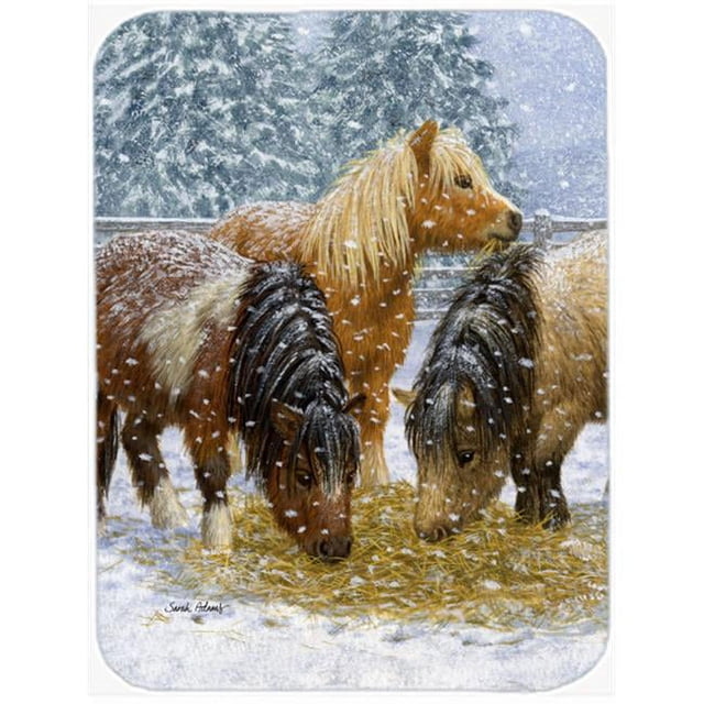 Carolines Treasures ASA2146LCB Shetland Ponies Glass Cutting Board- Large