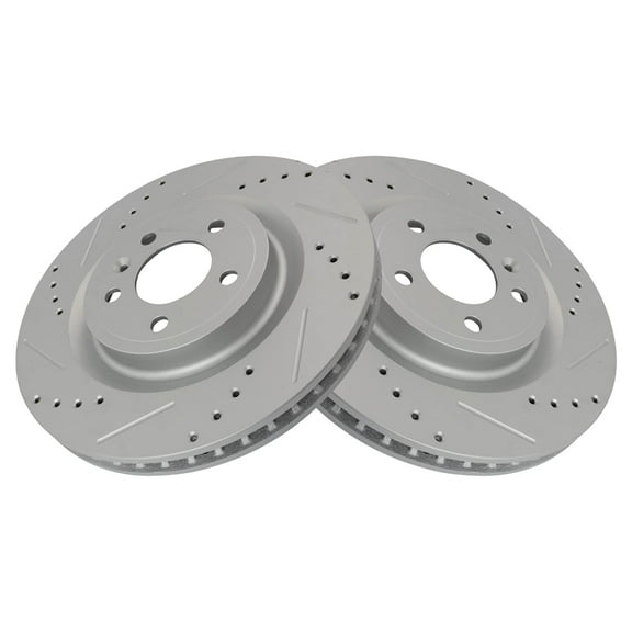 TRQ Front Performance Brake Rotors Set Premium G-Coated Fits Select 2011-2014 Ford Mustang