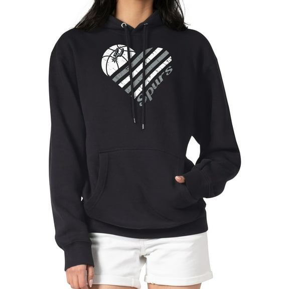 Women's G-III 4Her by Carl Banks  Black San Antonio Spurs  Heart Pullover Hoodie