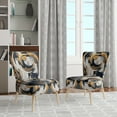 thumbnail image 2 of Designart "Formes Harmonieuses Composition Or Blanc" Chaise d'Appoint Rembourrée Formes Abstraites Dorées - Fauteuil Moderne pour Salon, 2 of 7