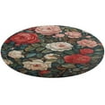 thumbnail image 4 of Boho Vintage Floral Round Small Area Rug, Print Non Slip Washable Floor Mat, Soft Throw Rug for Living Room, Powder Room Entryway, Bathroom, Bedside, 4 of 6