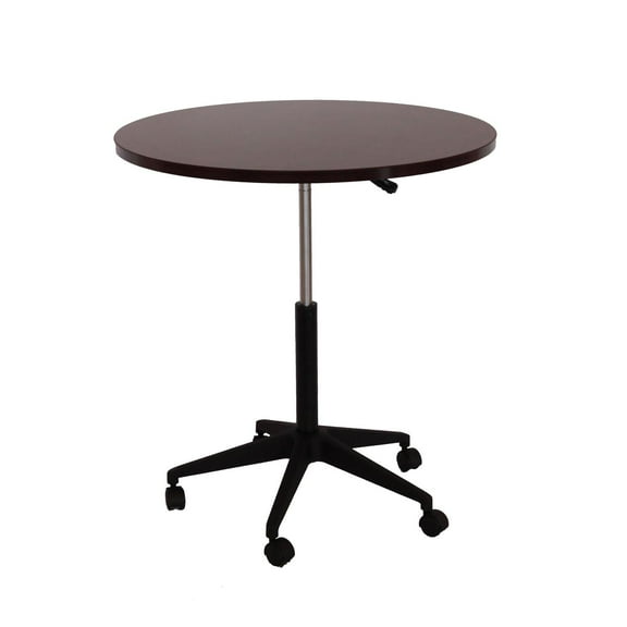 Boss Office Products Norstar N30-M 32 in. Mobile Round Table Mahogany
