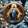 thumbnail image 4 of Boovnll Nativity Ornaments, Christmas Nativity Scene Ornaments Round Acrylic Christmas Tree Decorations for Xmas Tree, Home, Office, Hanging Ornament, Religious Gifts, Christmas Decorations, 4 of 8
