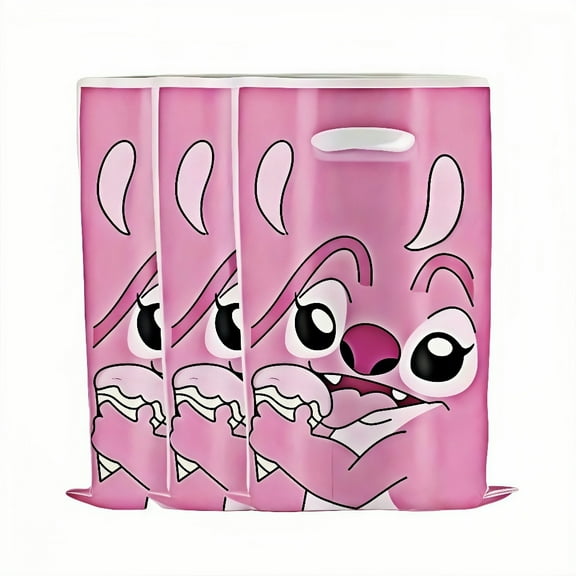 20Pcs Stitch Angel Anime Cartoon Theme Party Gift Bags Handheld Favor Candy Bags with Carry Handle for Birthday Party Decorations Supplies