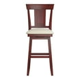 thumbnail image 3 of Weston Home Sheena Panel Back Bar Height Wood Swivel Stool, Antique Berry, 3 of 5