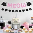 thumbnail image 5 of 54Pcs Cat Birthday Party Decoration - Meow Cat Banner Black MEOW Foil Balloon MEOW Latex Balloons Happy Birthday Cake Topper Kitten Cake Cupcake Toppers for Cat Themed Birthday Party Supplies, 5 of 7