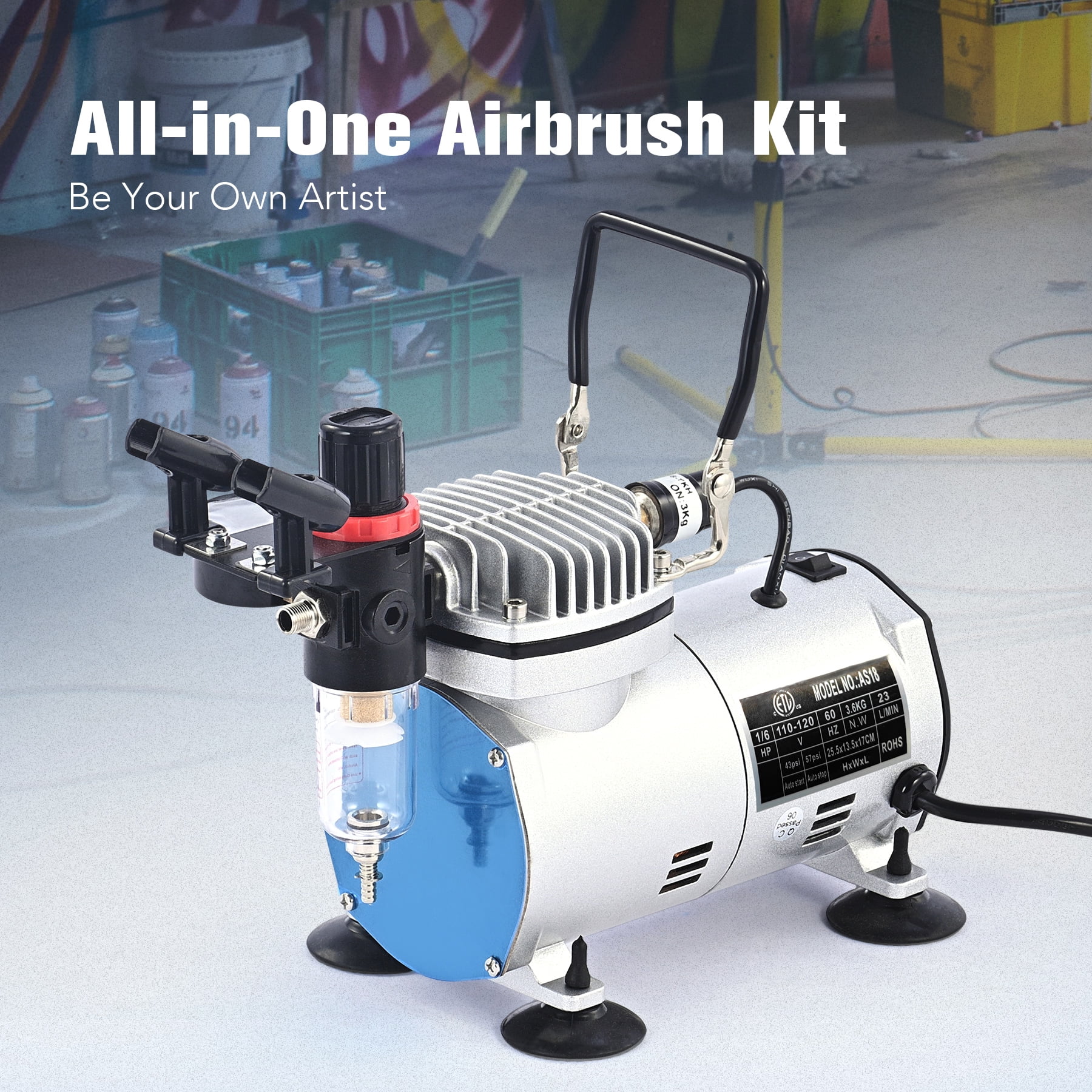 Automatique Compresseur d'air peinture MODELS voiture Professional Airbrush Spray 23 l/min