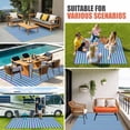 thumbnail image 4 of Violet Color Outdoor Rug for Patio/Deck/Porch, Non-Slip Large Area Rug 5 x 7 Ft, Geometric Green Vertical Striped Modern Indoor Outdoor Rugs Washable Area Rugs, Reversible Camping Rug Carpet Runner, 4 of 8