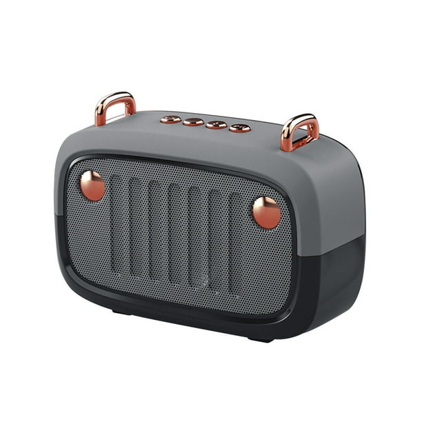 Kearding Altavoz Reproductor de música inalámbrico Caja de altavoz estéreo portátil Altavoz de graves 5.0 compatible con Bluetooth Cables de audio/vídeo Gris plateado