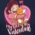 thumbnail image 3 of CafePress - My Cat Is My Valentine T Shirt - Women's Traditional Fit Dark T-Shirt, 3 of 4