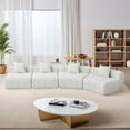thumbnail image 2 of Newest Curved Symmetrical Modular Chenille Sectional Sofa with 4 Pillows and No Assembly, Beige, 2 of 7