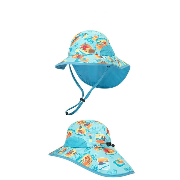 Sun Hat for Kid with Neck Flap, Summer Sun Hats for Girls , Wide Brim