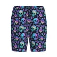 thumbnail image 3 of Picia Skull flower cute Pajama Shorts for Men, Men's Pajama Bottoms, Sleepwear,Short Pajama Pants-Small, 3 of 9