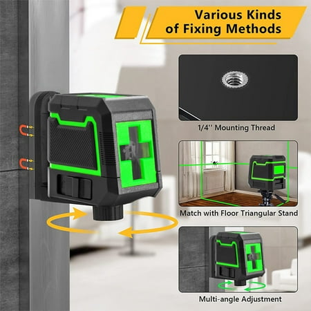 

Walmeck 2 Lines Level Green Cross Beam Line Self-Leveling Level for Picture Hanging and DIY Application
