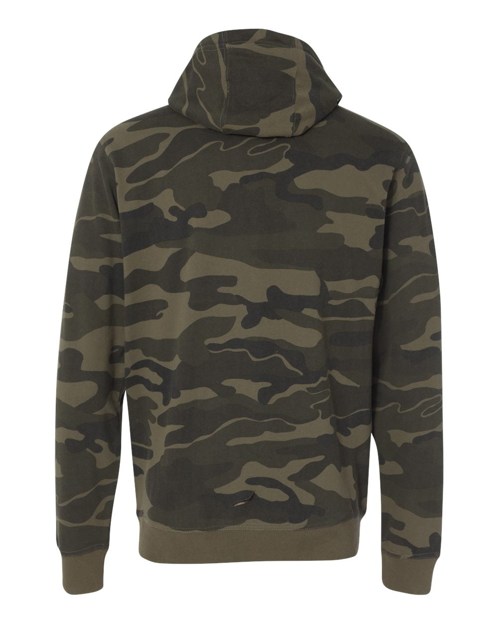 Burnside Men's French Terry Full-Zip Hooded Sweatshirt - GREEN CAMO - 2XL