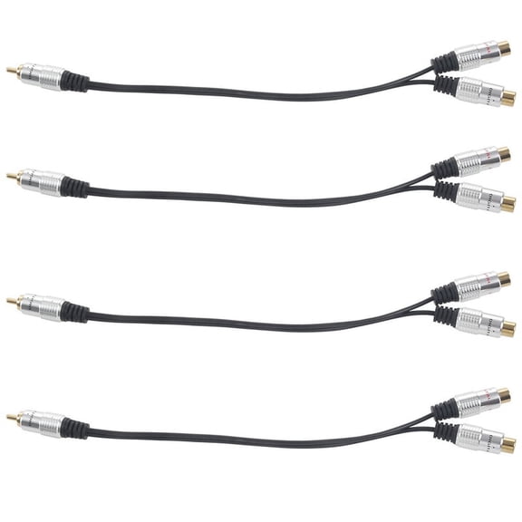 4X Metal Female to Dual 2- Male Gold Plated Adapter, Stereo Splitter Y Cable( F-2 M) (1 Male to 2 Female)