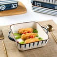 thumbnail image 2 of Qeeadeea Rectangular Lasagne Pan With Handle, Small Ceramic Bakeware Pan For 1 Person, Porcelain Baking Dish Oven Proof-white-B-800ml 28oz, 2 of 7
