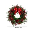 thumbnail image 3 of Christmas Wreath, 15.75 In Artificial Front Door Wreath with Berries Bow for Window Wall Fireplace Holiday Home Decor, 3 of 7