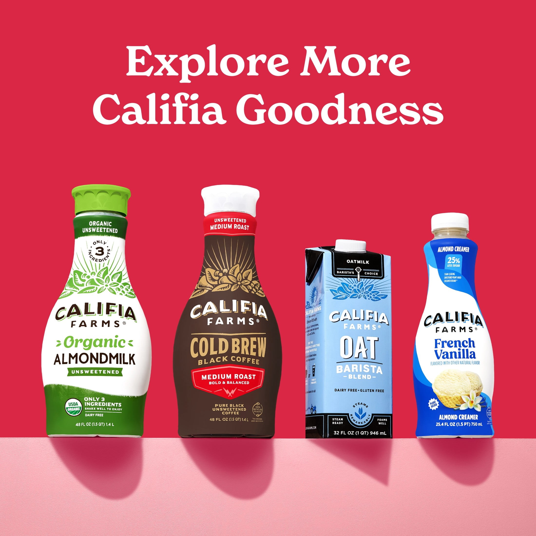 Califia Farms Pure Black Blonde Roast Cold Brew Coffee 48 Fluid Ounces