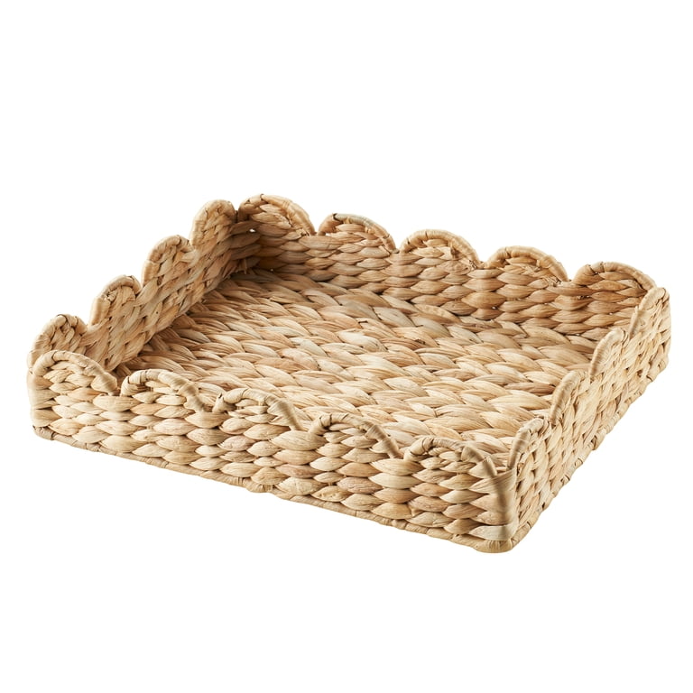 Home Décor Collection Scalloped Water Hyacinth Tray photo 1