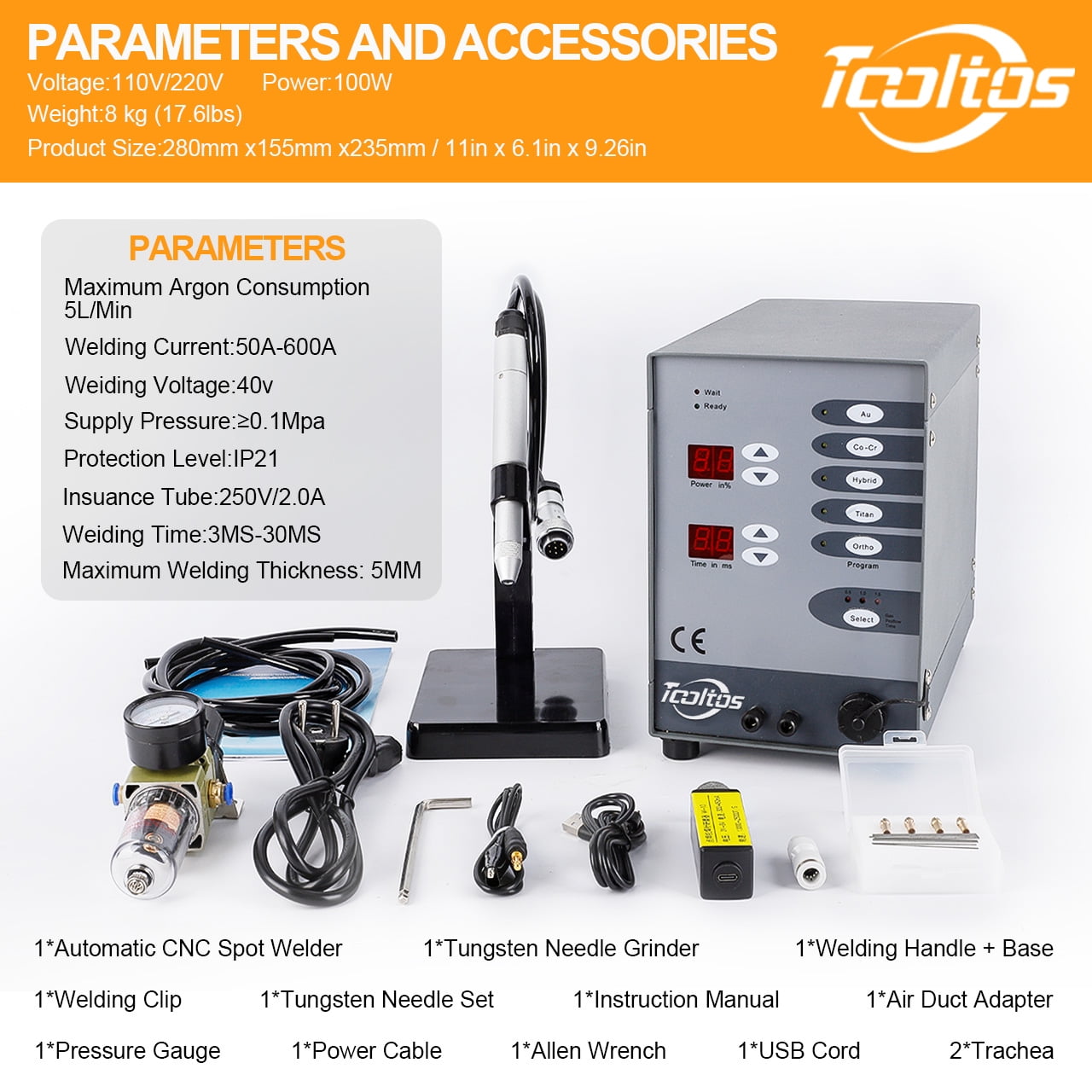 Portable 110V CNC Pulse Argon Arc Spot Welder for Permanent Jewelry–Professional Gold, Titanium & Aluminum Welding Machine for DIY Repair & Metalwork