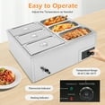thumbnail image 6 of 850w Commercial Electric Food Warmer, 6-Pan 110v Buffet Countertop Steam Table, 6 of 8