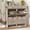 Grey, variant on Rustic Farmhouse Shoe Cabinet with 2 Flip Drawers & 2 Storage Drawers, Slim MDF