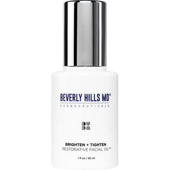 Beverly Hills MD Brighten + Tighten Restorative Face Oil- Reduce Wrinkles & Tone Skin, Anti-Aging Formula for an Even, Moisturized Complexion- Lighte