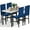White+Blue-Velvet, variant on Baxluxe 4-Person Dining Table and Chairs Set, Faux Marble Kitchen Table with 4 Velvet Dining Chairs, 47.2 Inch Rectangle Dining Table Set for 4, 5 Pieces Dinette Set for Breakfast Nook, White+Blue