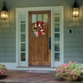 thumbnail image 3 of Red Geranium Floral Wreath for Front Door Spring Summer Home Decoration Twig Base, 3 of 5