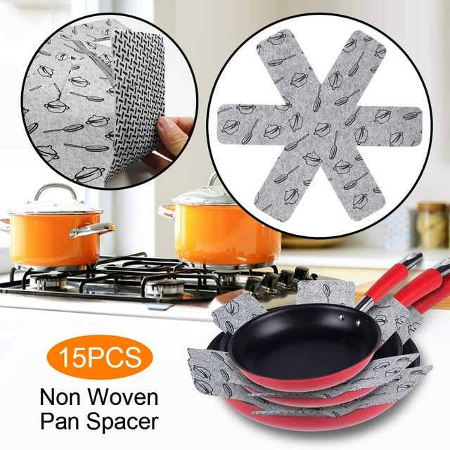 15PCS Pot Protection Mats Heat Resistance Anti-slip Stacking Protection for Pans Pots and Bowls
