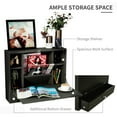 thumbnail image 3 of HomCom Wall Mounted Writing Computer Desk Workstation with Foldable Space Saving Design & Ample Interior Storage, 3 of 9