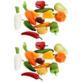 thumbnail image 1 of HLONK 34 Pcs Fake Vegetables Models Artificial Mini Toys for Kids Realistic Simulation Faux Props Decor Preschool Toddler, 1 of 6