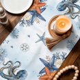 thumbnail image 3 of Octopus Coastal Table Runner 70 Inches, Summer Beach Blue Ombre Coral Starfish Bed Runner Dresser Scarves Tabletop for Indoor Outdoor Parties/Ceremony/Banquet, 13" x 70", 3 of 9