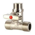 thumbnail image 3 of 1/2'' Ball Valve Tee Type Brass Plated Loose Joint Thick Pipe Fitting Connector For Water Faucet ,Long Lasting, 3 of 5