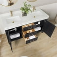 thumbnail image 6 of Leon 60" Double Bathroom Vanity in Fir Wood Black w/Lightning White top&Mirror, 6 of 17