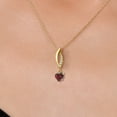 thumbnail image 3 of Gem Stone King 14K Yellow Gold Red Garnet and Lab Grown Diamond Pendant Necklace for Women | 0.63 Cttw | Gemstone January Birthstone | Heart Shape 5MM | With 18 inch Chain, 3 of 6