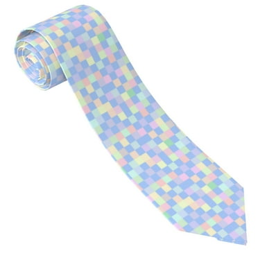 Ties for Men - checkered style pastel colorful Formal Necktie Mens Ties Print Tie Great for Weddings, Business, Dances, Gifts.