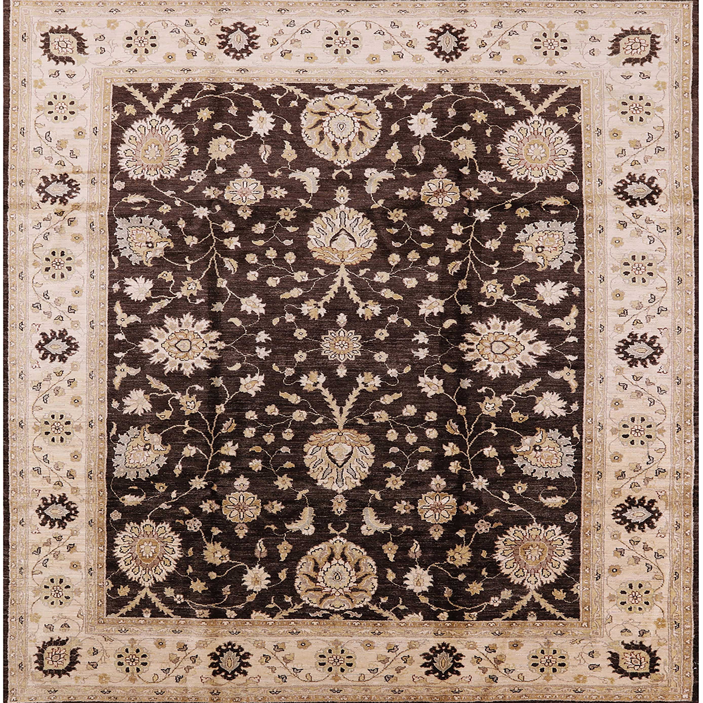Ahgly Company Indoor Square Mid-Century Modern Bakers Brown Oriental ...