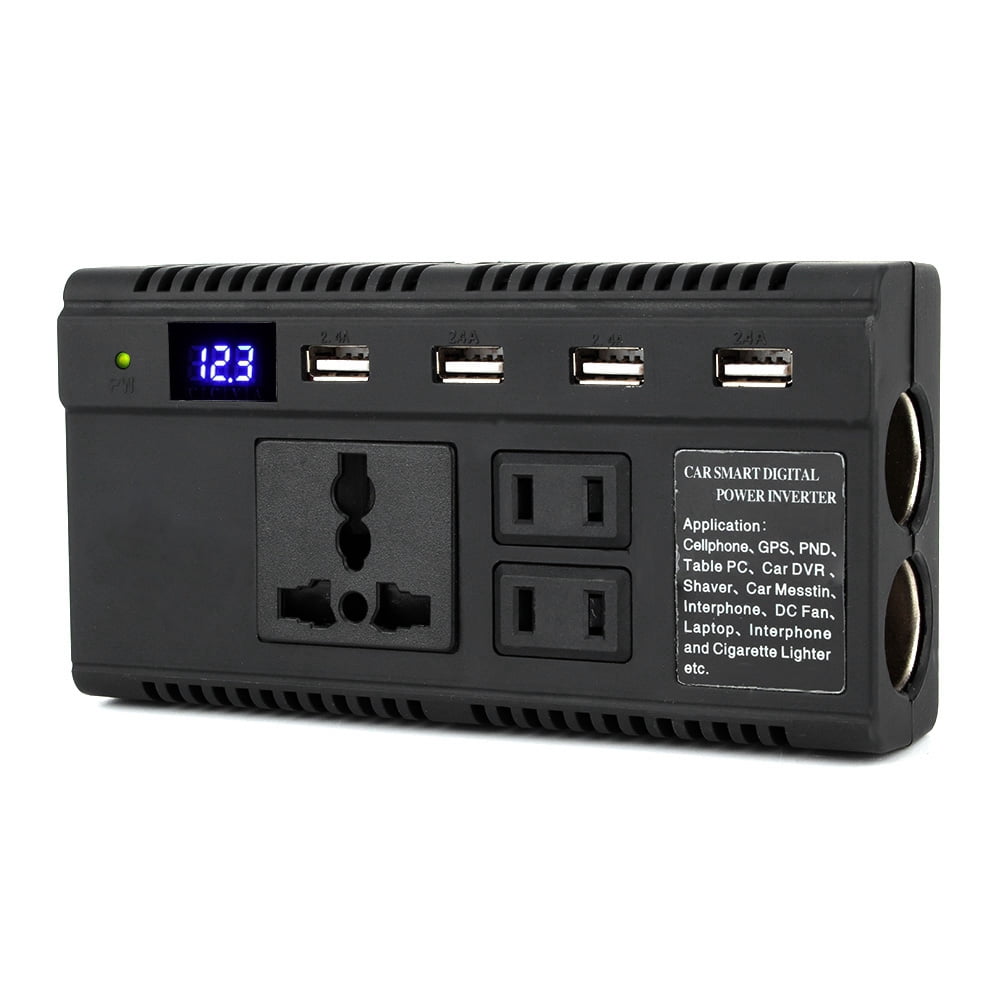 Njide Intelligent Power Inverter DC12V 24V to AC 220V Socket Charger 120W Universal