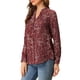 thumbnail image 4 of BLUSA FLORAL DE MANGA LARGA CON BOTONES Y CUELLO EN V PARA MUJERES CHIC INSPIRE XL BURDEOS, 4 of 8