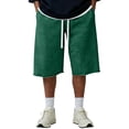 thumbnail image 3 of Resicozy Baggy Sweat Shorts for Men Casual Cotton Under Knee Length Loose Shorts with Pockets Y2K Style Basketball Dark Green L, 3 of 6