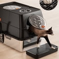 thumbnail image 3 of Extra Large Stainless Steel Enclosed Cat Litter Box, Anti Splashing Top Entry Metal Cat Litter Box Tray, Stainless Steel Cat Litter Box With High Sides, Flip Top Cover Design, 3 of 7