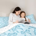 thumbnail image 5 of Homewish Dreamy Princess Bow Bedding Comforter Set, Cartoon Blue Ribbon Bowknot Twin Comforter Sets, Teens Kids Boys Girls Reversible Bedding Set, Super Cozy Room Decor, 2-Piece, 5 of 8