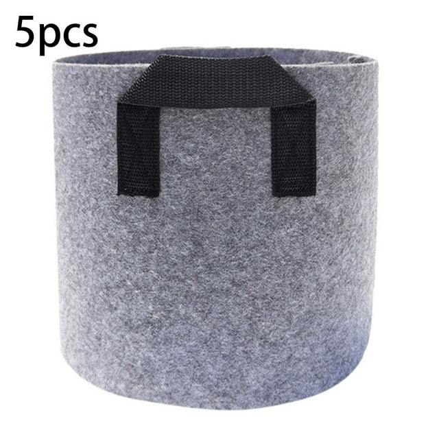 Lot de 5 Pots de Culture en Tissu Ronds Sacs d'Aération pour Plantes 2-5 Gallons Gris