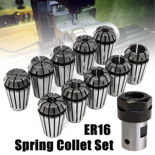 MYG 10pcs ER16 Spring Collet +Motor Shaft 8mm Extension Rod Holder CNC Milling Lathe
