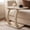 Travertine, variant on Modern C-Shaped Rectangular Top Side Table, Sofa & Living Room Use, Compact End Table, Travertine