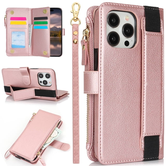Funda tipo cartera con tarjetero magnético para iPhone 12 Pro Max, 12 Mini y 12 Pro. Funda de cuero para iPhone 12 Pro Max.