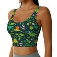 thumbnail image 2 of Kdxio Dinosaurs and Tropical Leaves and Flowers Print Workout Crop Tank Top for Women Racerback Yoga Tank Tops Athletic Sports Shirts Exercise Undershirts, 2 of 9